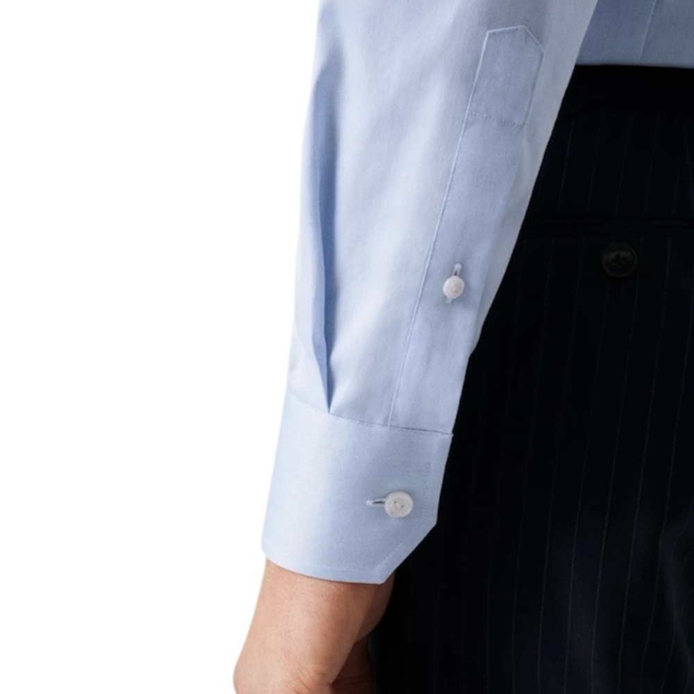Eton | Light Blue Signature Twill Contemporary Fit Shirt Size 46 Neck 18 - Picture 4 of 6